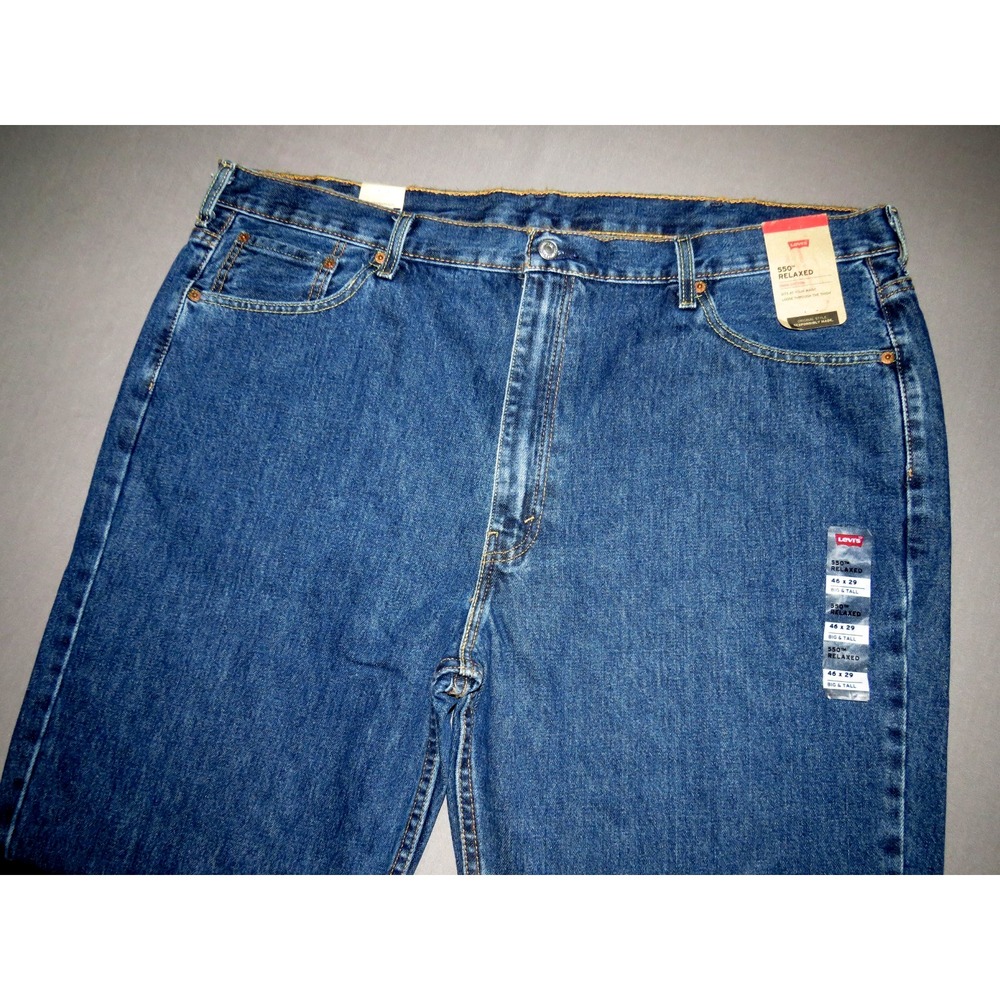 NEW! Levi's 550 Relaxed‎ Fit 100% Cotton Medium Wash Jeans Men's 46 X 29 NWT!